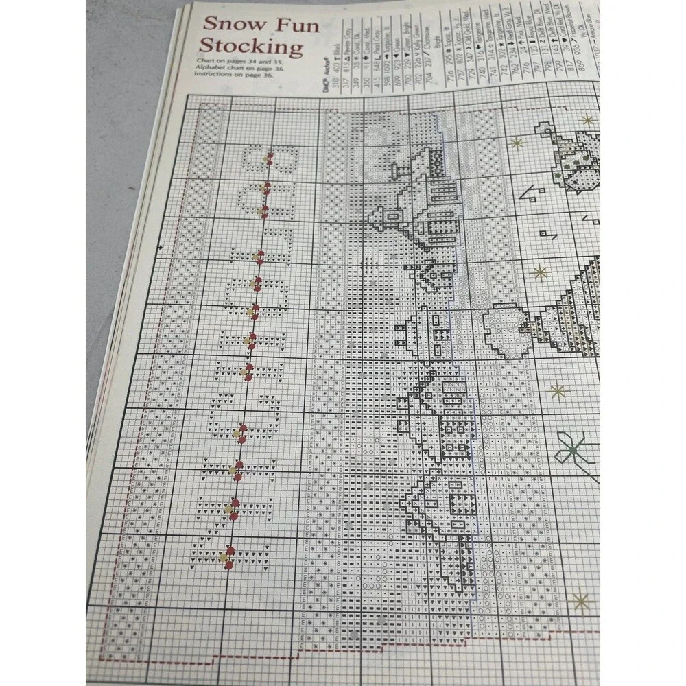 Cross Stitcher Magazine August 2004 Joan Elliott Stocking Snowman Patriotic